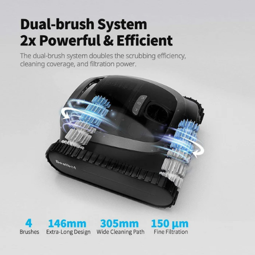 Robotic Pool Cleaner Cordless - AquaSense Turtle Bot 3 Modes | Caiva