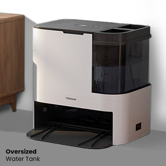 Oversized water tank with 'TESVOR' branding on a neutral background