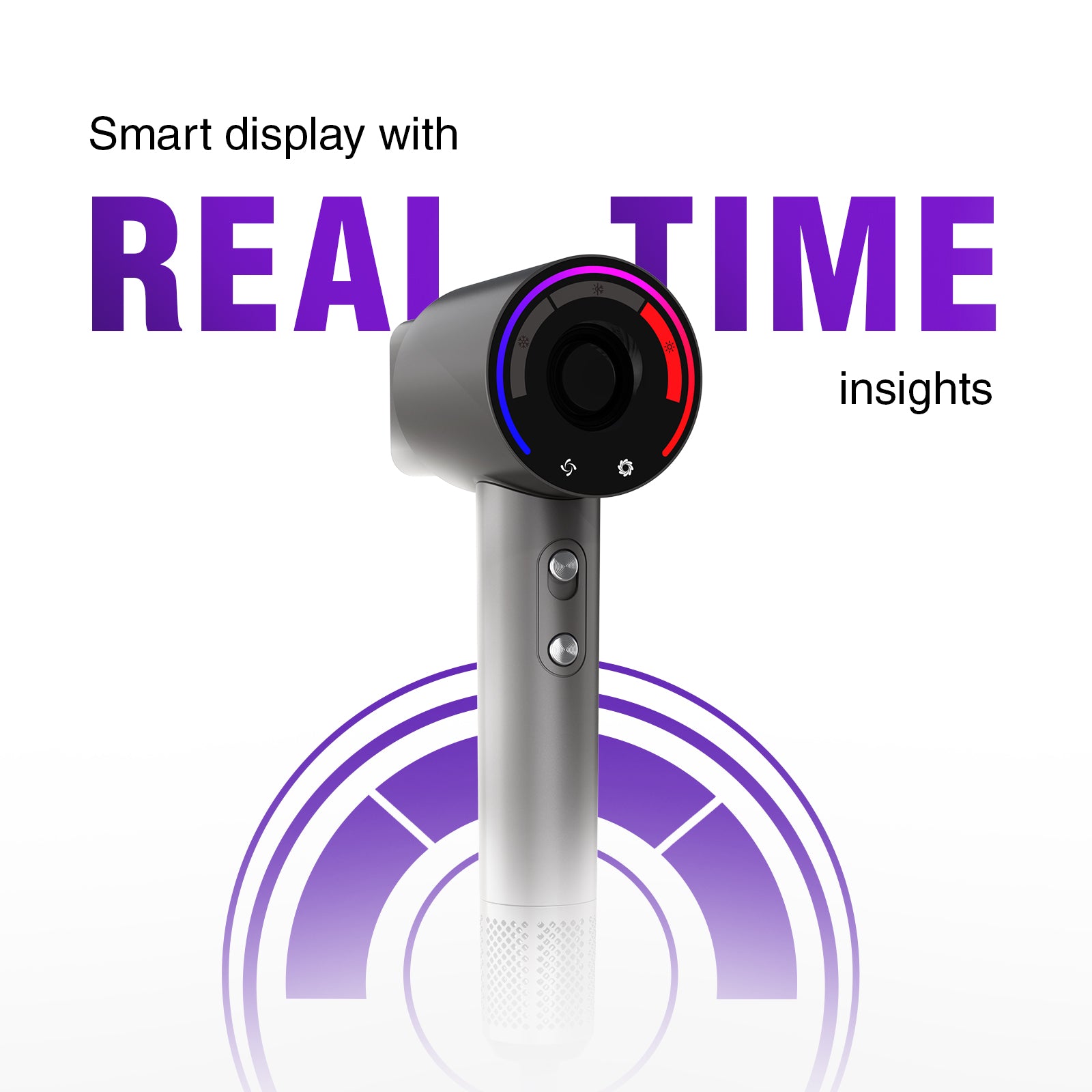 Smart display with real-time insights on a white background