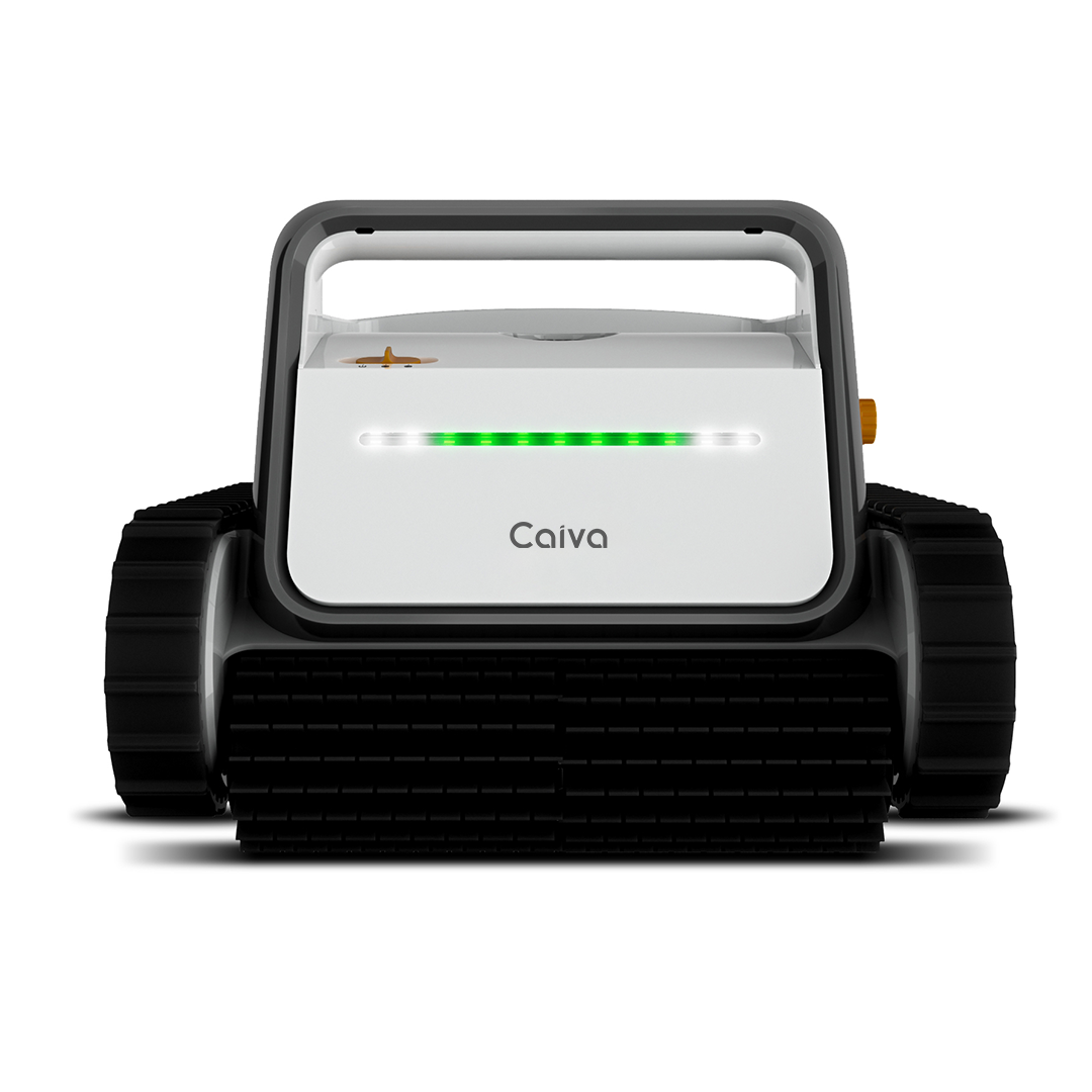 Robotic Swimming Pool Cleaner with 'Caiva' branding on a white background